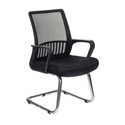 Кресло на полозьях Бюрократ "MC-209", сетка, ткань, металл, черный