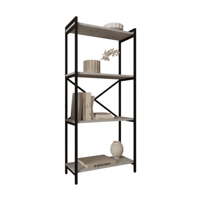 Стеллаж ALLERD RION, черный муар, 675х300х1500, Бетон