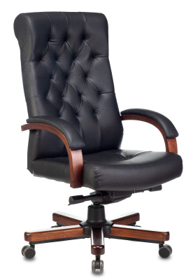 Кресло компьютерное Бюрократ T-9928WALNUT/BLACK, черный Кресло компьютерное Бюрократ T-9928WALNUT/BLACK, черный
