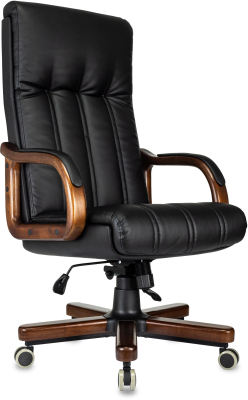 Кресло компьютерное Бюрократ T-9932WALNUT, экокожа, черный, металл, дерево Кресло компьютерное Бюрократ T-9932WALNUT, экокожа, черный, металл, дерево