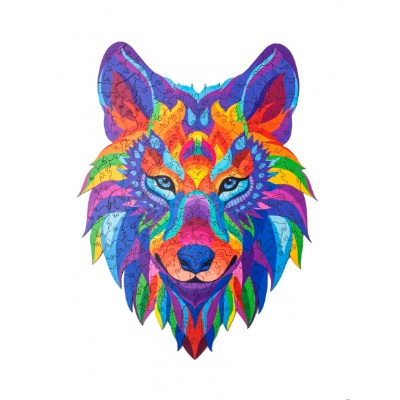 Пазл деревянный "Волк", разноцветный