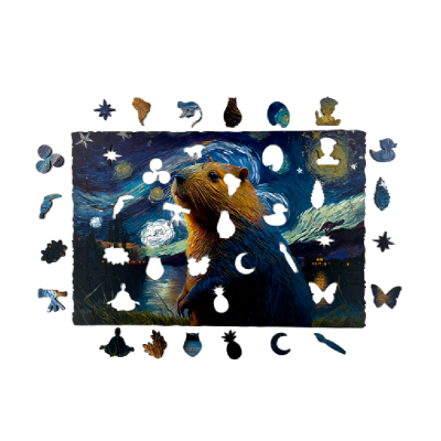 Пазл деревянный "Капибара", разноцветный