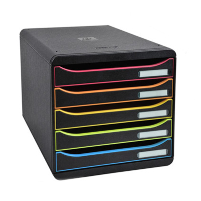 Блок из 5 лотков закрытый Exacompta BlackOffice Big Box Plus, черный