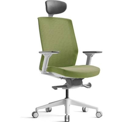Кресло компьютерное Bestuhl J1, рама белая, зеленый