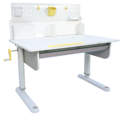 Комплект Ergosmart ученический Caravel S: стол регулируемый Caravel S, полка с подставкой для книг Wooden space S