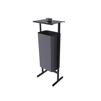 Урна уличная для мусора СТАНДАРТ с пепельницей, 50 л, металл, серый