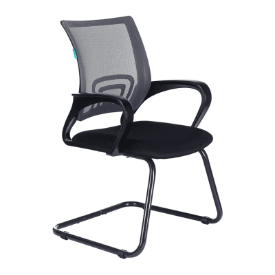 Кресло на полозьях "Бюрократ CH-695N-AV", сетчатая ткань, темно-серый, черный, металл черный