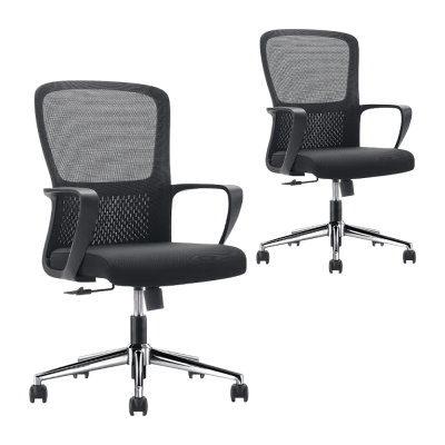 Кресло компьютерное SitZone U-069B, сетка, ткань, черный, 2 шт/упак, -30%