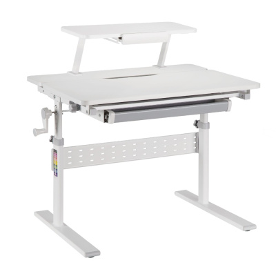 Комплект Ergosmart ученический Smart 80: стол E602 GREY, полка к столу E611 WHITE, накладка Е511