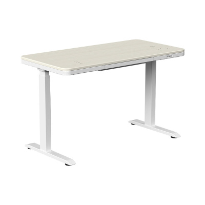 Стол с электроприводом двухмоторный AOKE HOME WOOD, цвет белый, береза