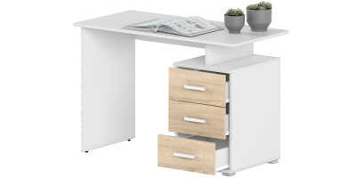 Стол письменный Фабрика Славянская Столица коллекция Осло, белый, дуб сонома