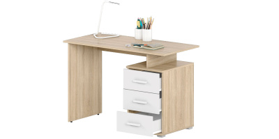 Стол письменный Фабрика Славянская Столица Осло Д-СП1, дуб сонома, белый