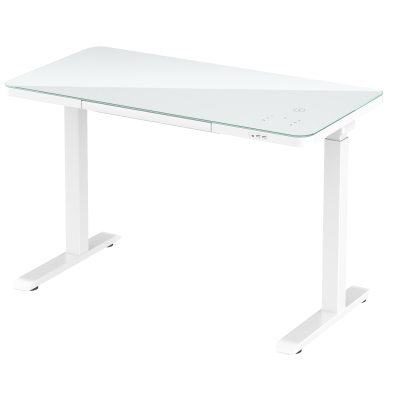 Стол двухмоторный AOKE AK-GT10-YZF2-W со столешницей из закаленного стекла, белый