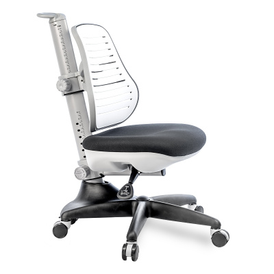 Кресло детское Comf-Pro С3 317 Chair, пластик, ткань, белый, черный, пластик, корпус черный, серый, с чехлом салатовым