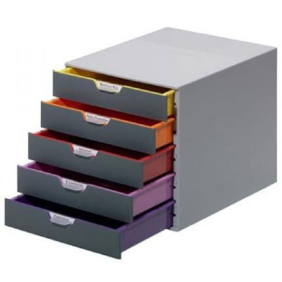 Блок из 5 лотков закрытый Durable Varicolor, ассорти