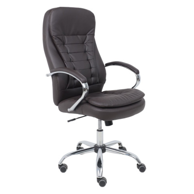 Кресло компьютерное AksHome Richard new, экокожа, металл, коричневый Кресло компьютерное AksHome Richard new, экокожа, металл, коричневый