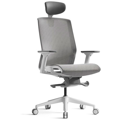 Кресло компьютерное Bestuhl J15, рама белая, серый