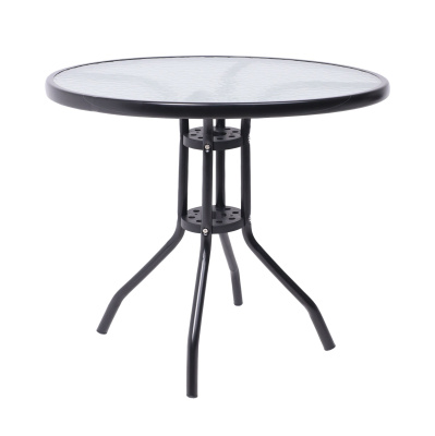 Стол садовый VERONA, 800х800х730 мм, сталь черная, закаленное стекло 5мм Стол садовый VERONA, 800х800х730 мм, сталь черная, закаленное стекло 5мм