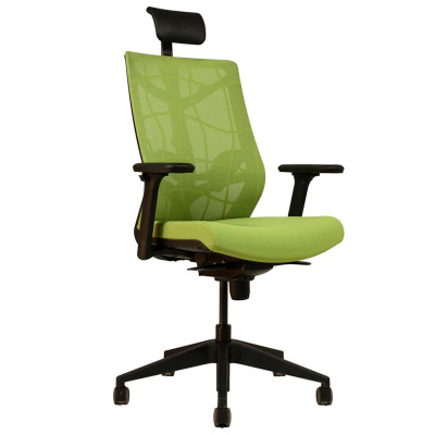 Кресло компьютерное Chair Meister Nature II Slider, зеленая обивка, черный каркас