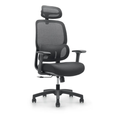 Кресло компьютерное SitZone U-073A, сетка, ткань, пластик, черный, -30%