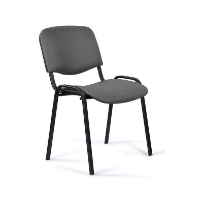 Стул для посетителей ИЗО BLACK, ткань, серая C-38