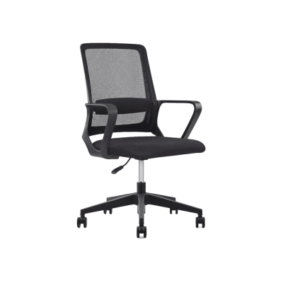 Кресло для персонала SitZone "U-0385 PL", ткань, пластик, черный