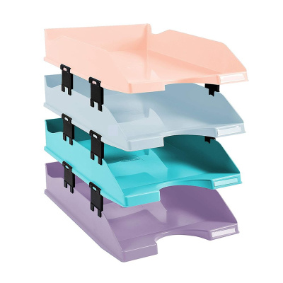 Модуль горизонтальный Exacompta Combo Pastel, 4 лотка, ассорти