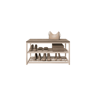 Обувница ALLERD 2 RION, белый муар, 830х320х450, Бетон