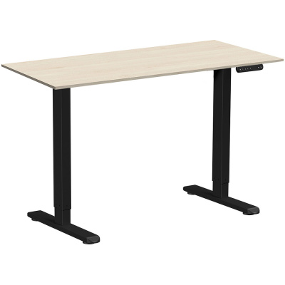 Стол с электроприводом WellDesk Prime, 1300x675х18 мм, черный, сосна аланд полярная
