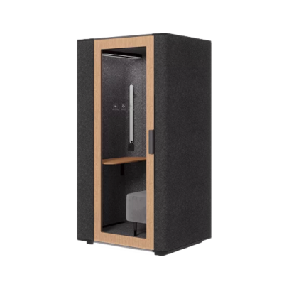 Акустическая кабина одноместная Capsula UNO NEW (глухая стенка, тёмный войлок)