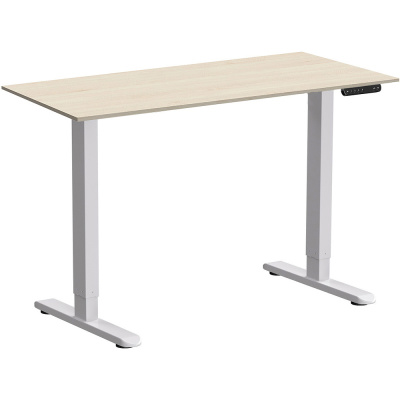 Стол с электроприводом WellDesk Prime, 1300x675х18 мм, белый, сосна аланд полярная