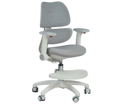 Кресло детское YOKA YC-4 Otis, сетчатая ткань, серый, пластик, белый