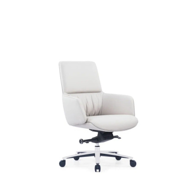 Кресло компьютерное SitZone CH-500B, кожа, алюминий, белый