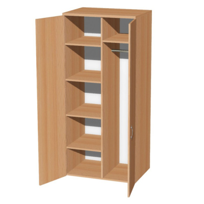 Шкаф для одежды Макси М07 с перегородкой и полками, 800x580x1780 мм, бук