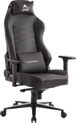 Кресло игровое EVERPROF Blackshot экокожа, черный, крестов. металл Кресло игровое EVERPROF Blackshot экокожа, черный, крестов. металл