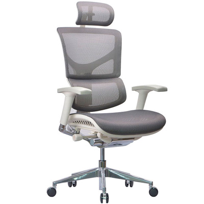 Кресло компьютерное Ergostyle Sail, серая обивка, белый каркас