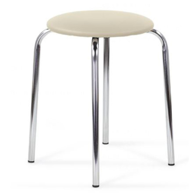 Табурет MRD Chico,  хром, кожзам, бежевый