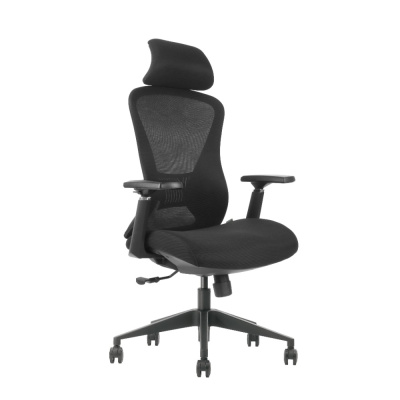 Кресло компьютерное EVOLUTION OFFICE COMFORT, ткань, сетка, пластик, черный