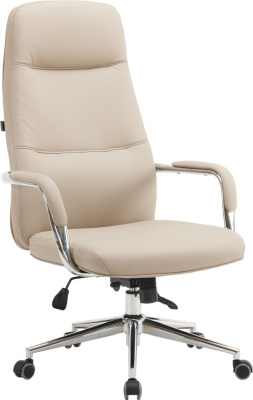Кресло компьютерное EVERPROF Vesta экокожа, бежевый, крестов. хром