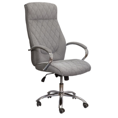 Кресло компьютерное AksHome Star, ткань, металл, серый 