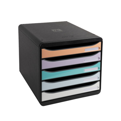 Блок из 5-ти лотков закрытый Exacompta Aquarel, разноцветный