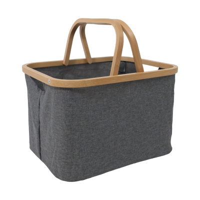 Корзина для белья IRIS - 2, бамбук, темно-серый
