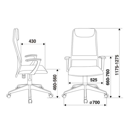 Кресло компьютерное Бюрократ KB-8/BLACK, черный