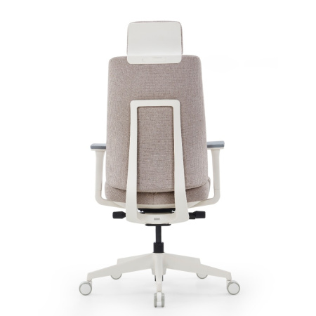 Кресло компьютерное SitZone CH-K55A-BS, ткань, бежевый, пластик, корпус белый
