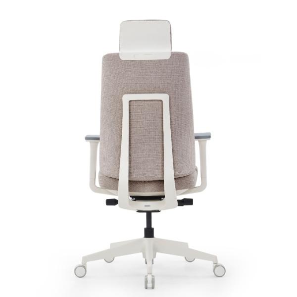 Кресло компьютерное SitZone CH-K55A-BS, ткань, бежевый, пластик, корпус белый