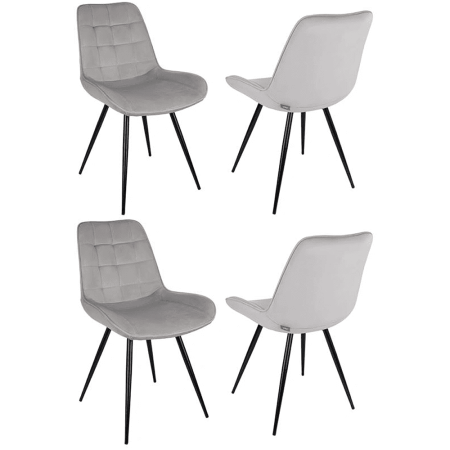 Стул Бюрократ "CH-K2_4", ткань, светло-серый, металл, комплект 4 штуки