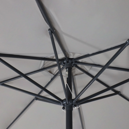 Комплект мебели садовой AksHome SUNBEAM (стол 1 шт, 6 кресел, зонт 1 шт), серый, черный