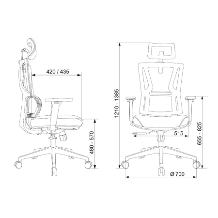 Кресло компьютерное Бюрократ MC-711N-H, черное Кресло компьютерное Бюрократ MC-711N-H, черное