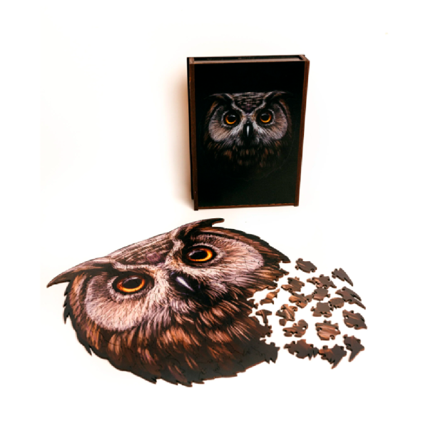 Пазл деревянный "Сова", разноцветный