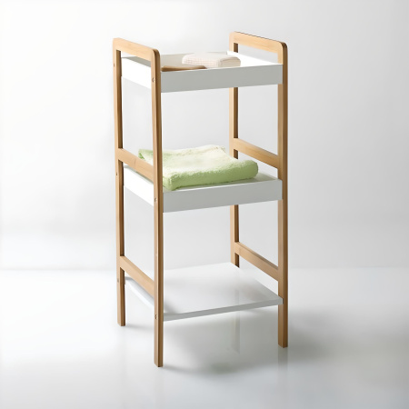 Стойка для хранения MAGNOLIA - 3, бамбук + белый